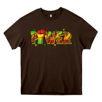 Chocolate Brown power juneteenth Heavy Core Tee - texasbilliewilder