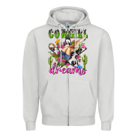 Dove Grey western rodeo cowgirl dreams Zipper Hoodie - NancyCooperArtShop
