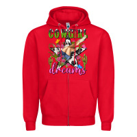 Red western rodeo cowgirl dreams Zipper Hoodie - NancyCooperArtShop