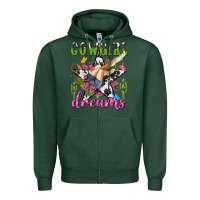 Sports Green western rodeo cowgirl dreams Zipper Hoodie - NancyCooperArtShop
