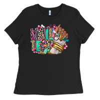 Black Nail Tech afro nail art Ladies Tee - RanaPortraitStore