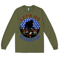 Army Green let's go brandon bigfoot Long Sleeve Tee - Jasminsmagicworld