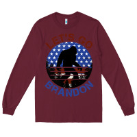 Burgundy let's go brandon bigfoot Long Sleeve Tee - Jasminsmagicworld
