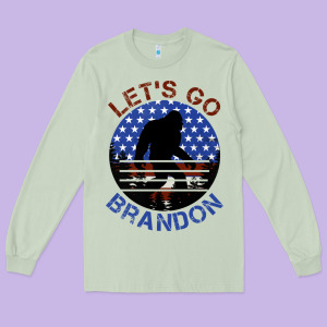 Let's Go Brandon Bigfoot Long Sleeve Tee Designed By Jasminsmagicworld