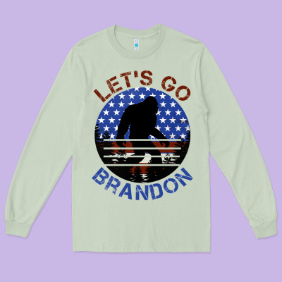 Let's Go Brandon Bigfoot Long Sleeve Tee Designed By Jasminsmagicworld