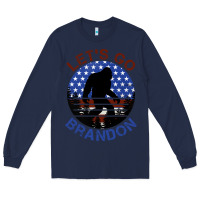Navy let's go brandon bigfoot Long Sleeve Tee - Jasminsmagicworld