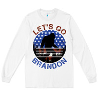 White let's go brandon bigfoot Long Sleeve Tee - Jasminsmagicworld