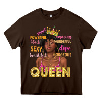 Chocolate Brown queen afro woman Heavy Core Tee - texasbilliewilder
