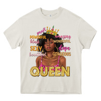 Cream queen afro woman Heavy Core Tee - texasbilliewilder