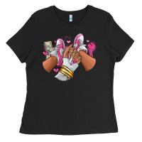 Black Pink and white sneaker girl Ladies Tee - RanaPortraitStore
