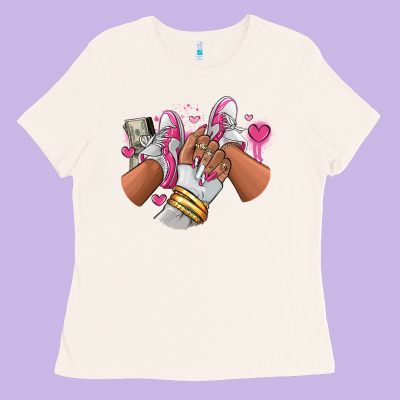 Ladies Tee Pink and white sneaker girl
