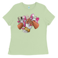 Matcha Pink and white sneaker girl Ladies Tee - RanaPortraitStore