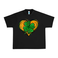 Black St. Patrick's Day Heart with Shamrock Urban Heavy Tee - Jasminsmagicworld