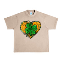 French Oak St. Patrick's Day Heart with Shamrock Urban Heavy Tee - Jasminsmagicworld