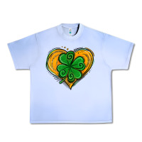 Grape Ice St. Patrick's Day Heart with Shamrock Urban Heavy Tee - Jasminsmagicworld