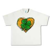 Pistachio St. Patrick's Day Heart with Shamrock Urban Heavy Tee - Jasminsmagicworld