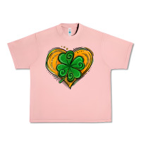 Salmon St. Patrick's Day Heart with Shamrock Urban Heavy Tee - Jasminsmagicworld
