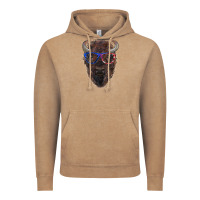 Vintage Coffee bison with american flag glasses Vintage Hoodie - RanaPortraitStore