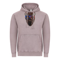 Vintage Zinc bison with american flag glasses Vintage Hoodie - RanaPortraitStore