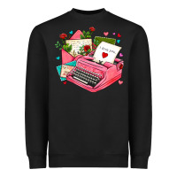 Black pink typewriter and letters Heavyweight Sweatshirt - AdoDesignShop