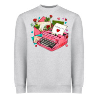 Heather Grey pink typewriter and letters Heavyweight Sweatshirt - AdoDesignShop
