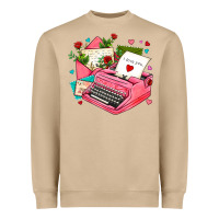 Mushroom pink typewriter and letters Heavyweight Sweatshirt - AdoDesignShop