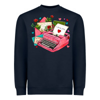 Navy pink typewriter and letters Heavyweight Sweatshirt - AdoDesignShop