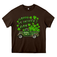 Chocolate Brown Happy st. patrick's day shamrock farm truck Heavy Core Tee - RanaPortraitStore