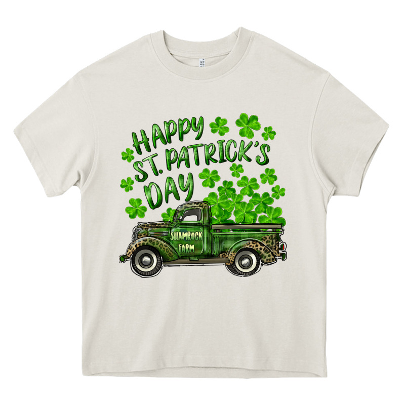 Happy St. Patrick's Day Shamrock Farm Truck Heavy Core Tee by RanaPortraitStore | Teevron