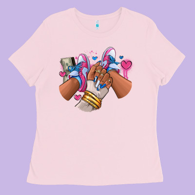 Ladies Tee Pink and blue sneaker girl