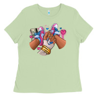 Matcha Pink and blue sneaker girl Ladies Tee - RanaPortraitStore
