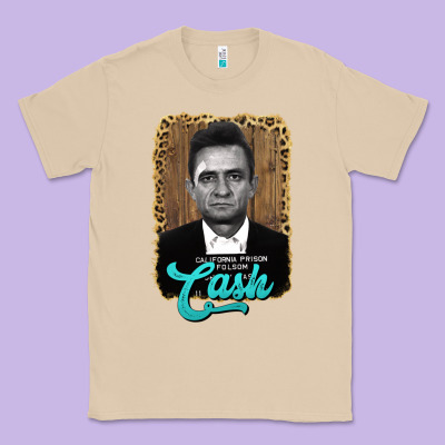 Johnny Cash Classic Tee Designed By Adodesignshop