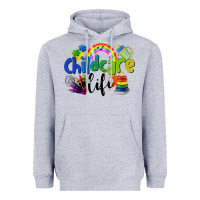 Heather Grey Childcare Life Heavyweight Hoodie - LillyAllenDesigns