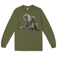 Army Green Baby Elephant Long Sleeve Tee - LillyAllenDesigns