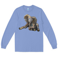 Colony Blue Baby Elephant Long Sleeve Tee - LillyAllenDesigns