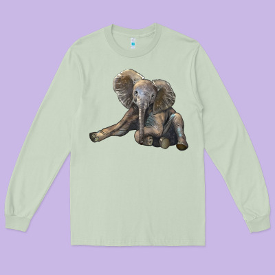 Baby Elephant Long Sleeve Tee Designed By Lillyallendesigns