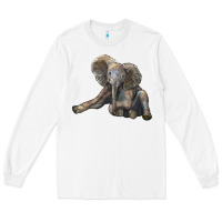 White Baby Elephant Long Sleeve Tee - LillyAllenDesigns