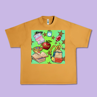 School Seamless Pattern Urban Heavy Tee Designed By Bundleandbundleshop