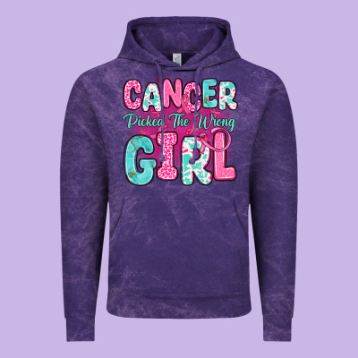 Cancer Picked The Wrong Girl Vintage Hoodie Designed By Jahusdesignshop
