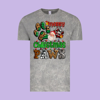 Merry Christmas Paws With Santa Vintage Tee Designed By Adodesignshop