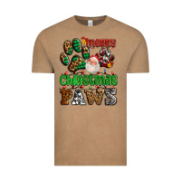 Vintage Coffee merry christmas paws with santa Vintage Tee - AdoDesignShop