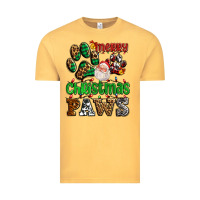 Vintage Mustard merry christmas paws with santa Vintage Tee - AdoDesignShop
