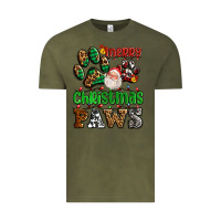 Vintage Olive merry christmas paws with santa Vintage Tee - AdoDesignShop