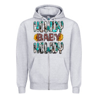 Heather Grey western howdy baby howdy Zipper Hoodie - NancyCooperArtShop
