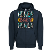 Navy western howdy baby howdy Zipper Hoodie - NancyCooperArtShop