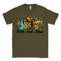 Army Green peace love jesus Classic Tee - AdoDesignShop