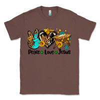 Chestnut peace love jesus Classic Tee - AdoDesignShop