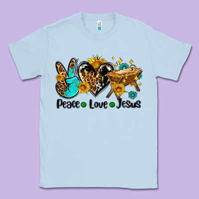 Peace Love Jesus Classic Tee Designed By Adodesignshop