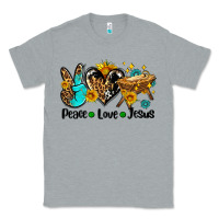 Heather Grey peace love jesus Classic Tee - AdoDesignShop