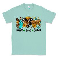 Seafoam peace love jesus Classic Tee - AdoDesignShop